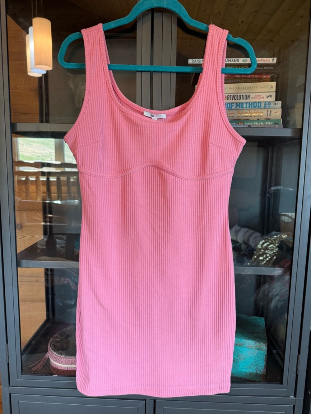 Pink Ribbed Mini Dress - Sleeveless Tank Style